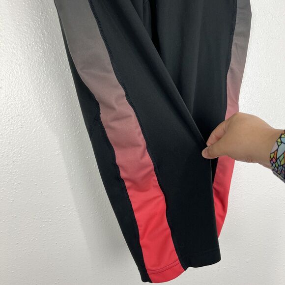 Adidas Leggings Women Medium Black Ombre Side Trim Cropped Activewear Bottoms - Picture 7 of 12